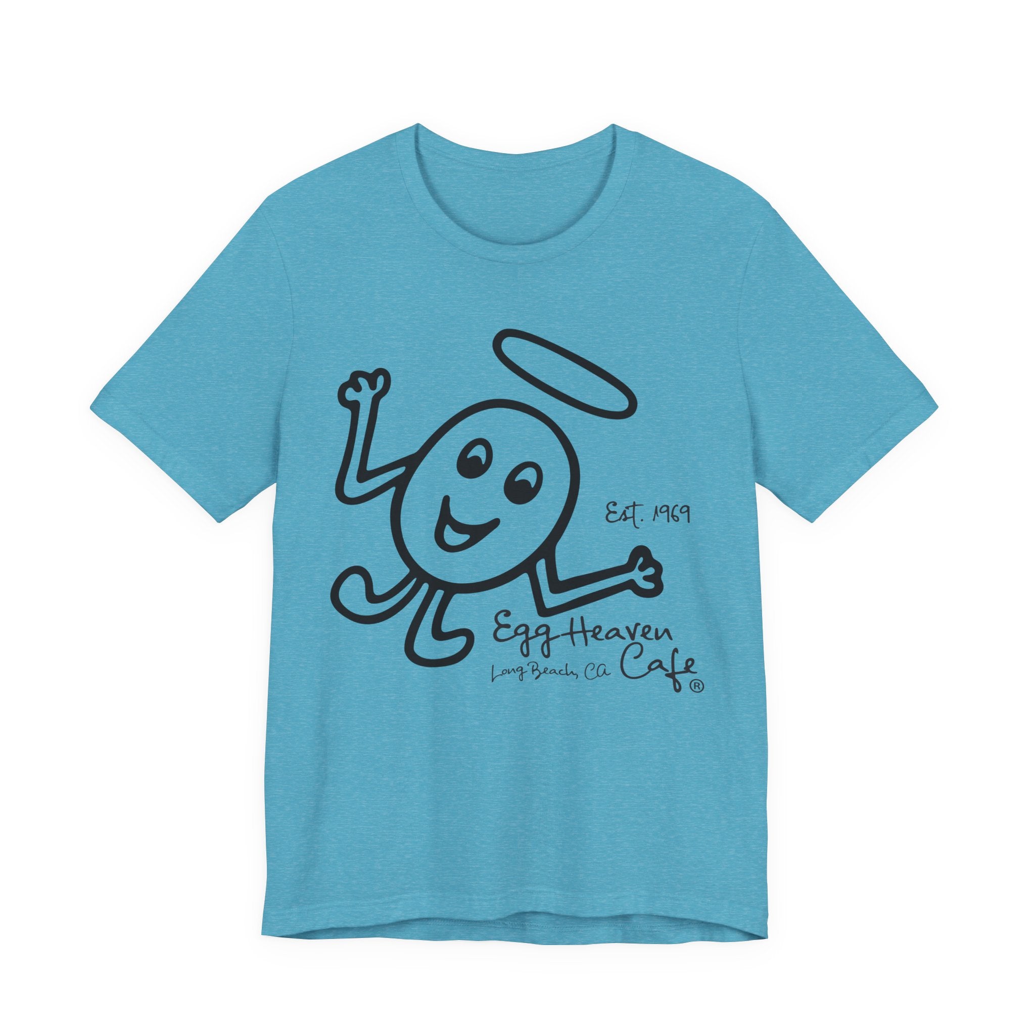 Egg Heaven OG Egg Angel T-Shirt — Retro Logo & Long Beach Café Building Shirt