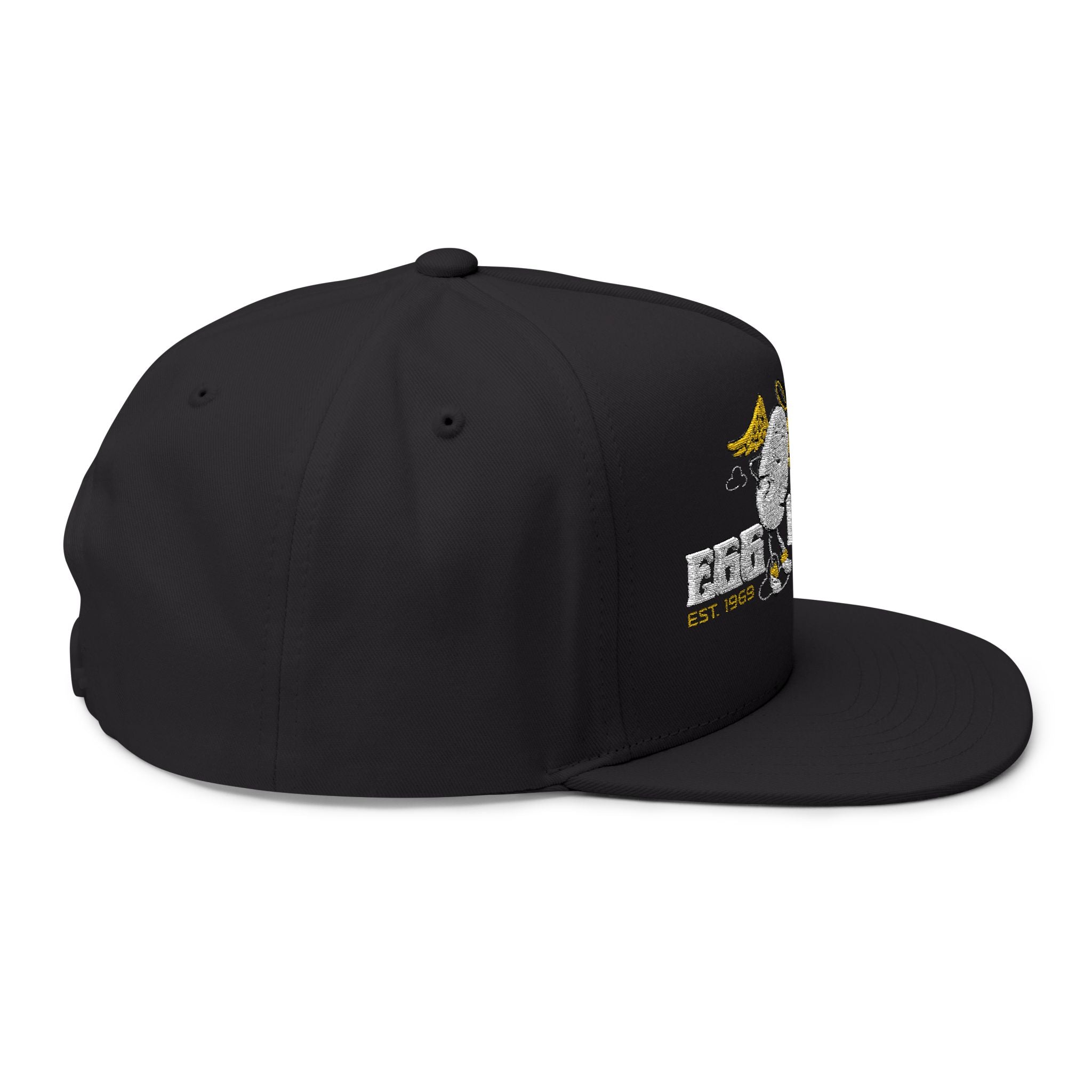 Egg Heaven Cafe Logo Flat Bill Cap – Embroidered Retro Diner Logo Snapback