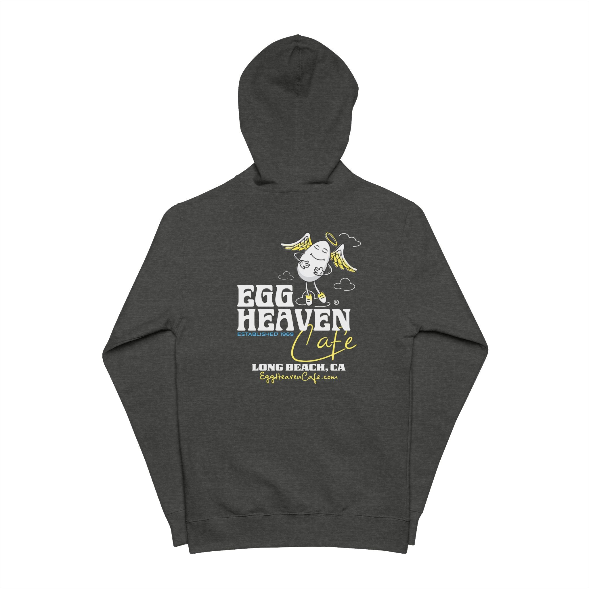Egg Heaven Cafe Logo Zip Hoodie — Long Beach Branded Fleece Zip-Up