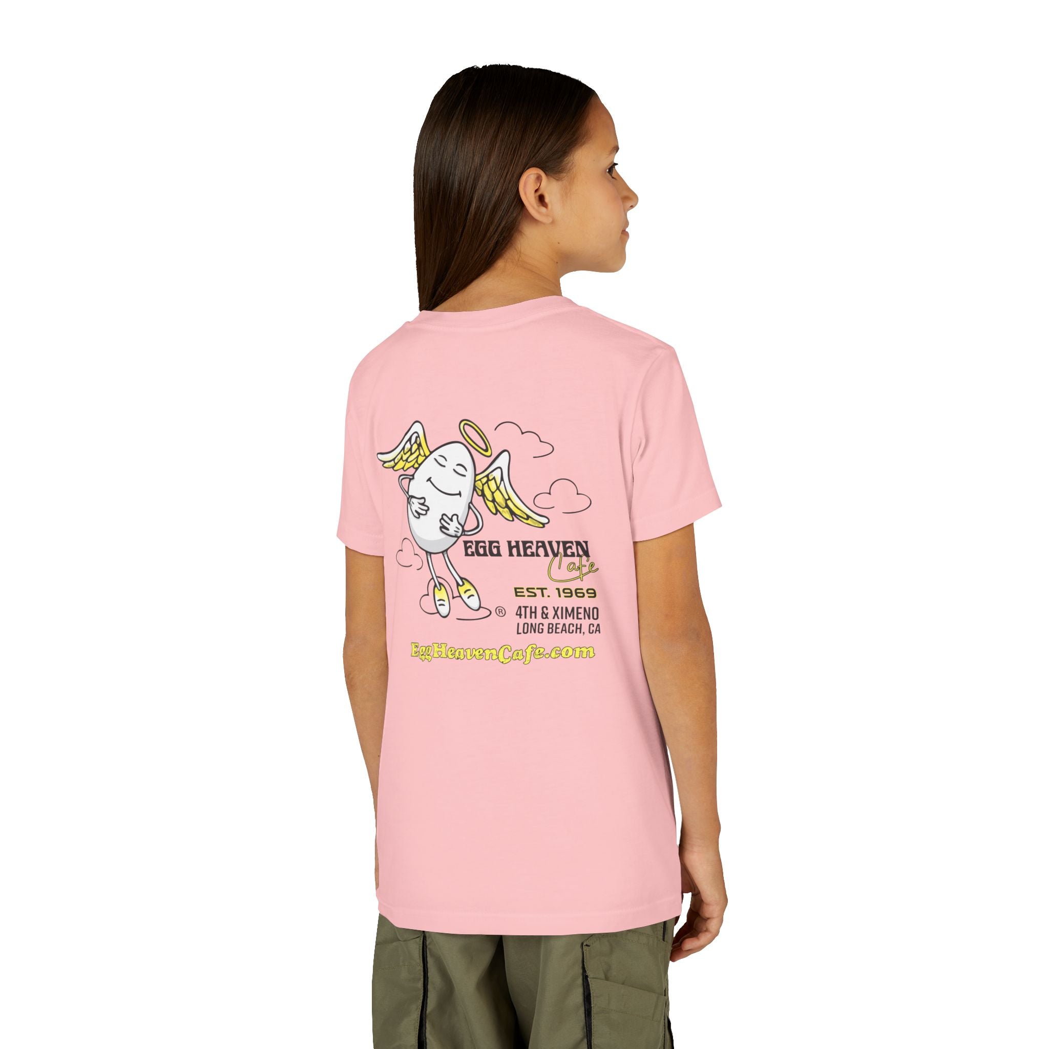 Youth Tee — Egg Heaven Cafe Cute Egg Angel Graphic Shirt