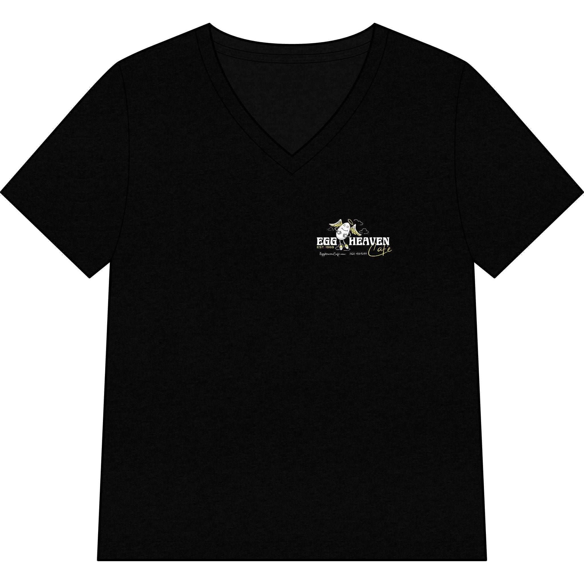 Egg Heaven Cafe Logo Women's V-Neck Tee — Long Beach Legacy Shirt