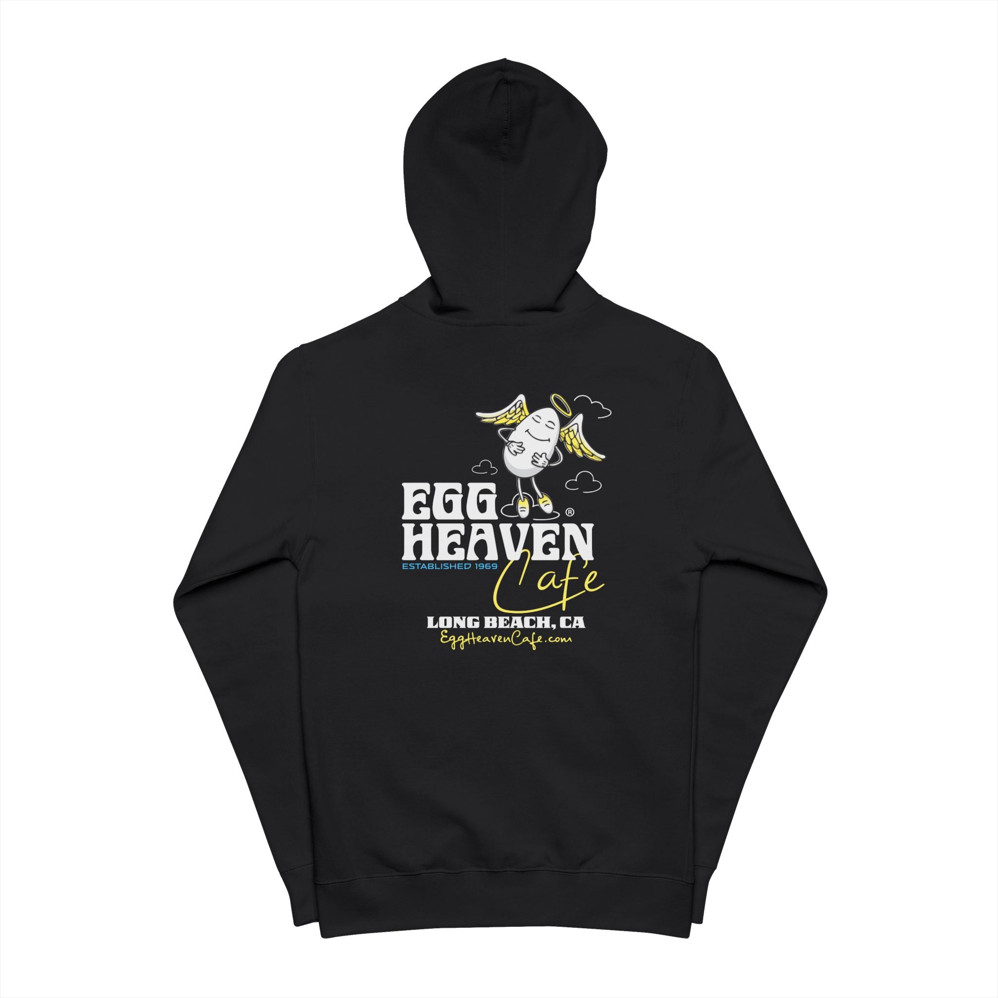 Egg Heaven Cafe Logo Zip Hoodie — Long Beach Branded Fleece Zip-Up