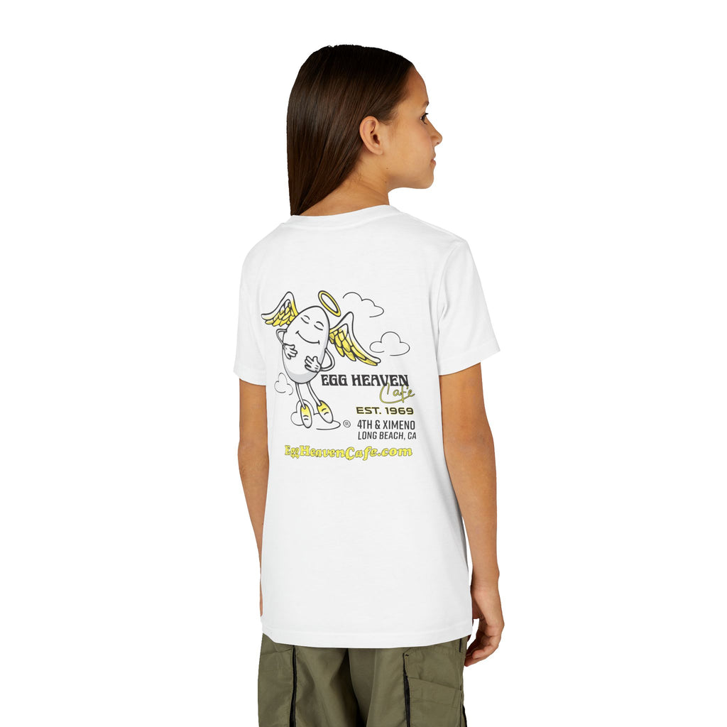 Youth Tee — Egg Heaven Cafe Cute Egg Angel Graphic Shirt