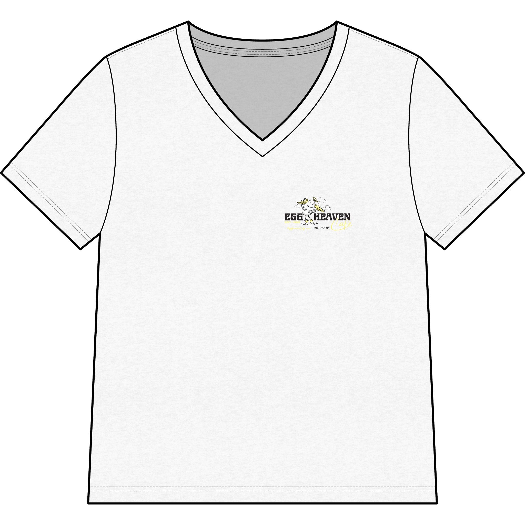 Egg Heaven Cafe Logo Women's V-Neck Tee — Long Beach Legacy Shirt