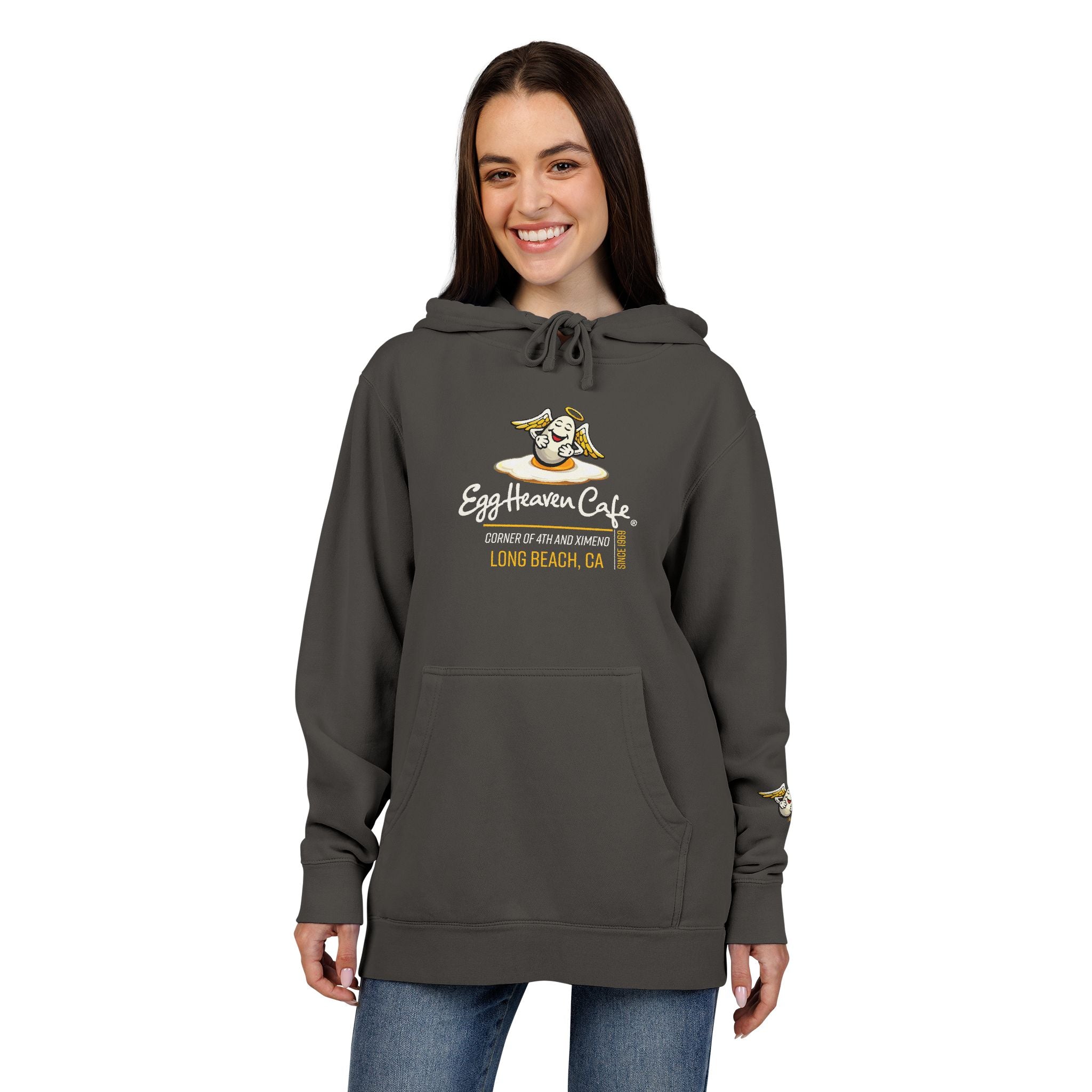 Egg Heaven Café Hoodie — Cute Sunny-Side Up Cafe Logo Pullover
