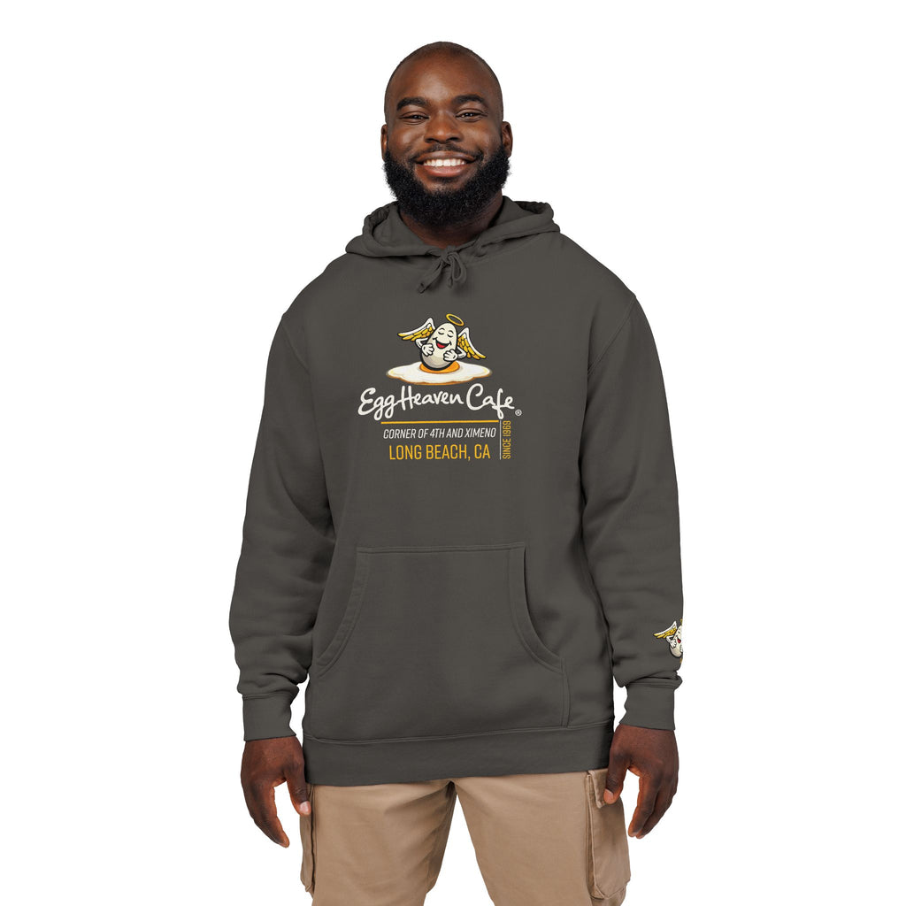 Egg Heaven Café Hoodie — Cute Sunny-Side Up Cafe Logo Pullover
