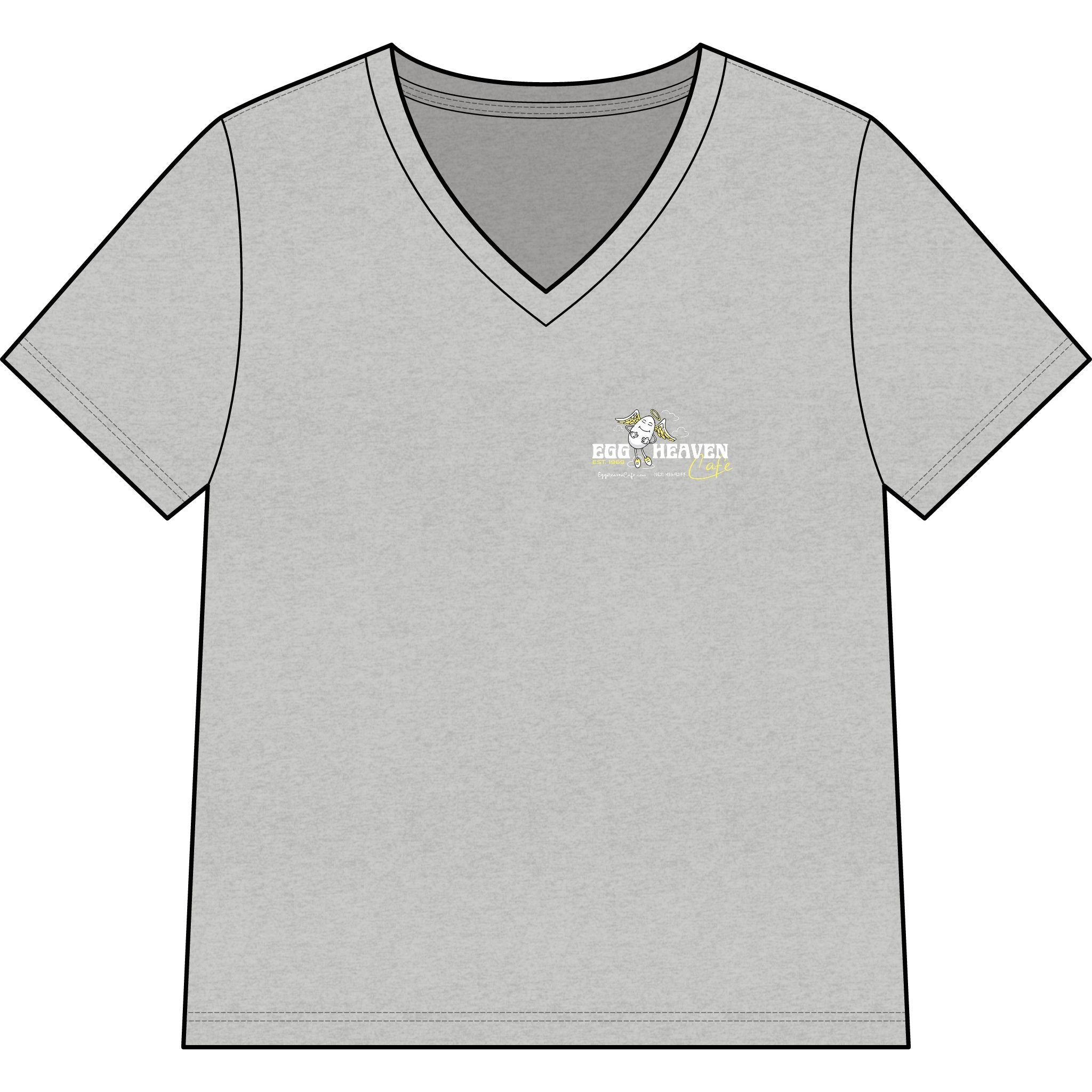 Egg Heaven Cafe Logo Women's V-Neck Tee — Long Beach Legacy Shirt