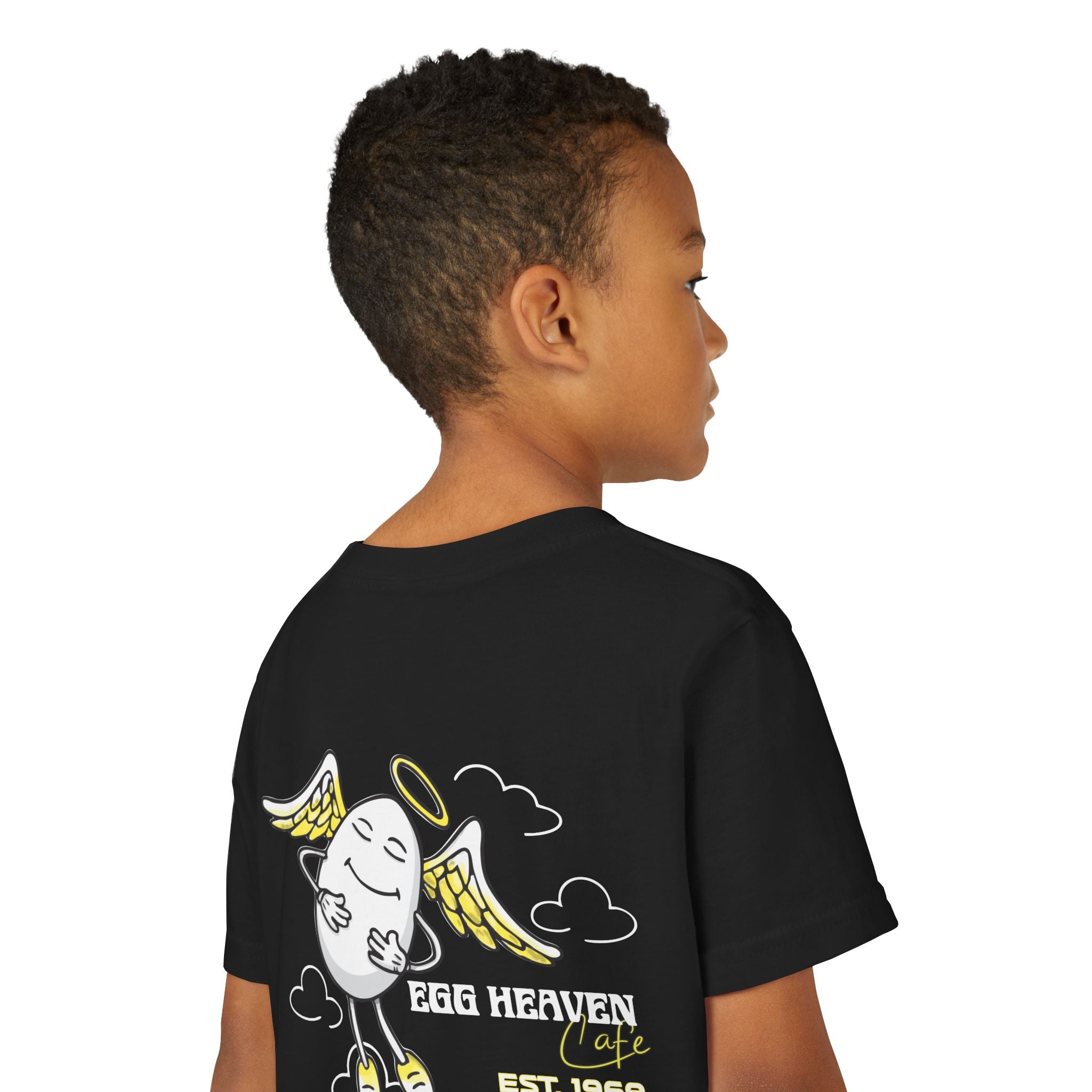 Youth Tee — Egg Heaven Cafe Cute Egg Angel Graphic Shirt